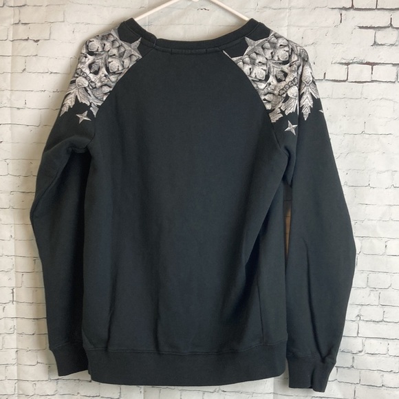KSUBI NWT Cult Crest Skull Raglan Sleeve Sweatshirt XS Dark Princess Goth Witchy - Picture 6 of 14